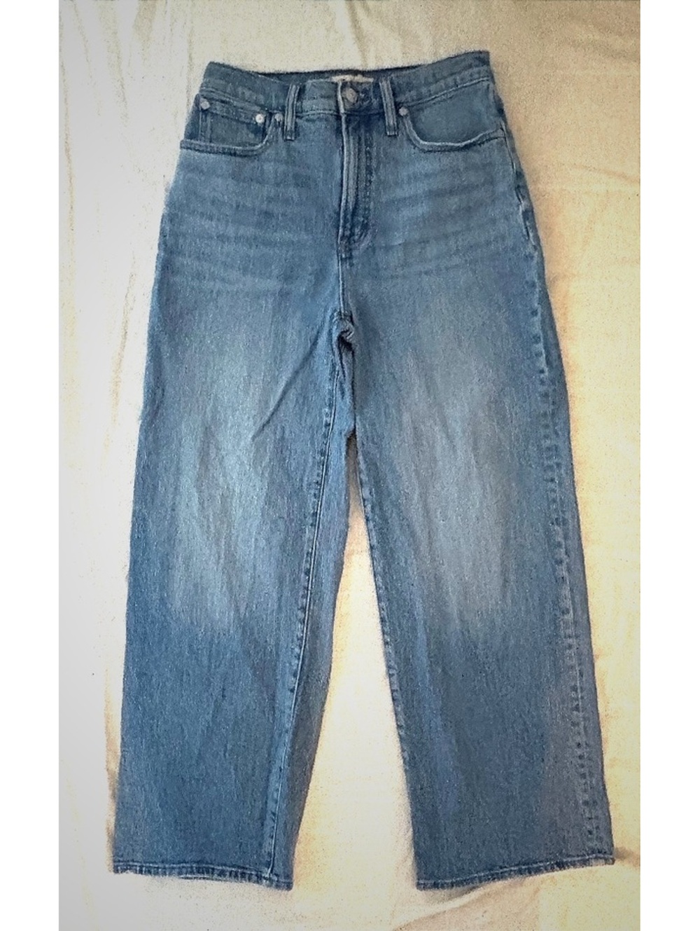 Madewell The Perfect Vintage Wide-Leg Jean in Light Blue, Size 28 #minimalist